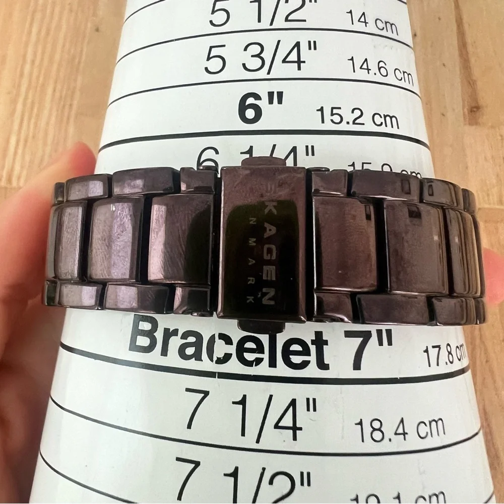 Skagen Denmark ladies brown metallic rectangular dress watch NEW BATTERY